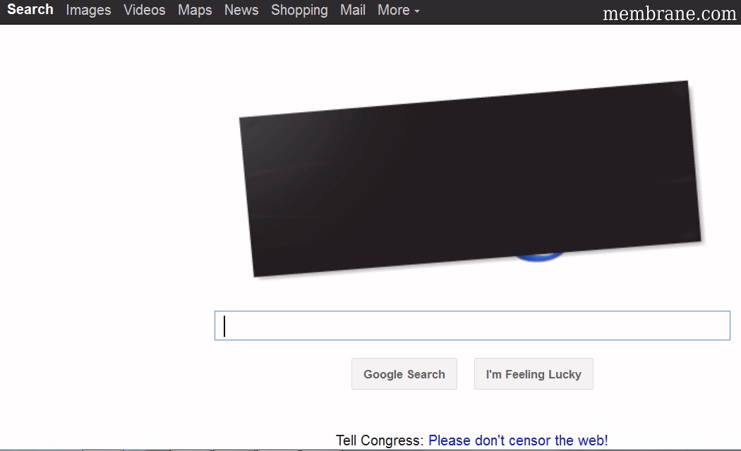 Google Homepage Blackout Protesting USA Legislation