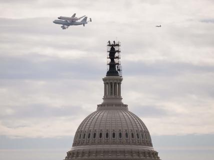 Space Shuttle Rides a Jet to the Air and Space Museum