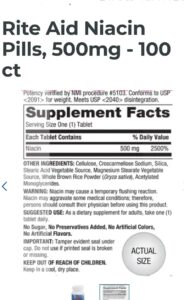 Niacin Label